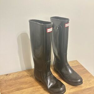 Hunter Black Tall Rain Boots